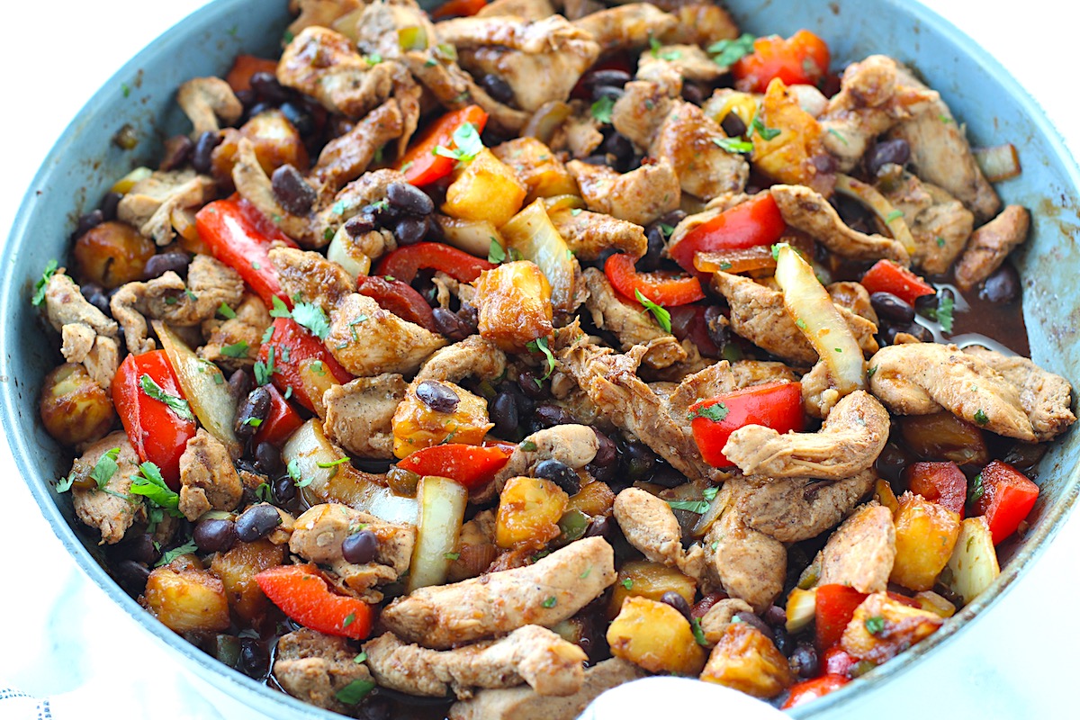 Marinated Chicken Stir Fry with Pineapple and Beans Easy Brazilian Food