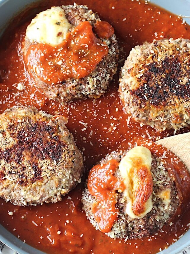 Baked Stuffed Meatballs in Tomato Sauce