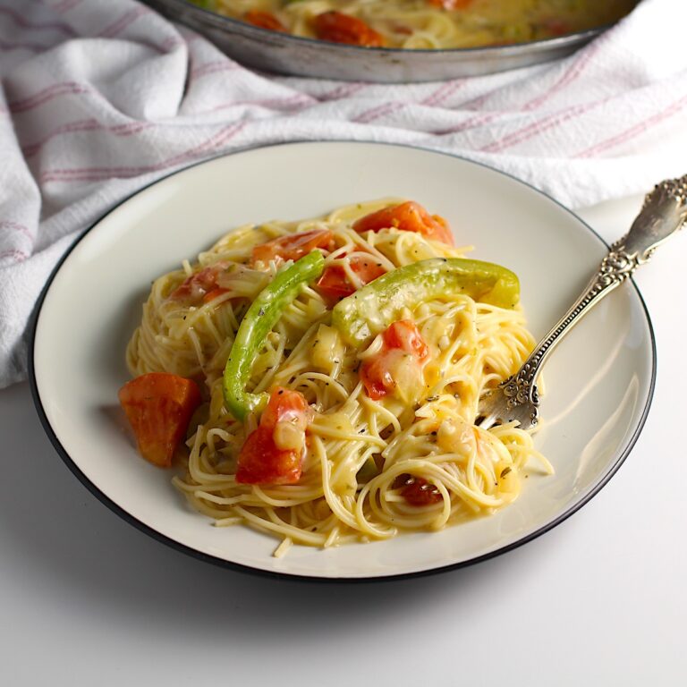 Coconut Milk Pasta Sauce with Tomatoes and Peppers