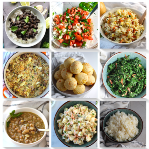 Collage of Brazilian Side Dishes for the blog post listing the best recipes.