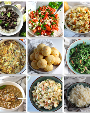 Collage of Brazilian Side Dishes for the blog post listing the best recipes.