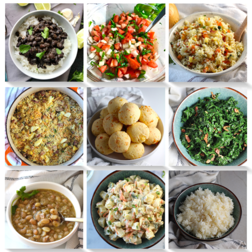 Collage of Brazilian Side Dishes for the blog post listing the best recipes.